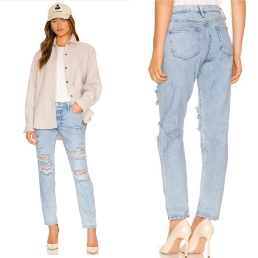 FRAME Le Garçon Distressed Boyfriend Jeans in Natoma Size 27